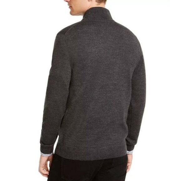 Club Room Men's Regular-Fit 14-Zip Merino Wool Blend Sweater - Picture 2 of 5